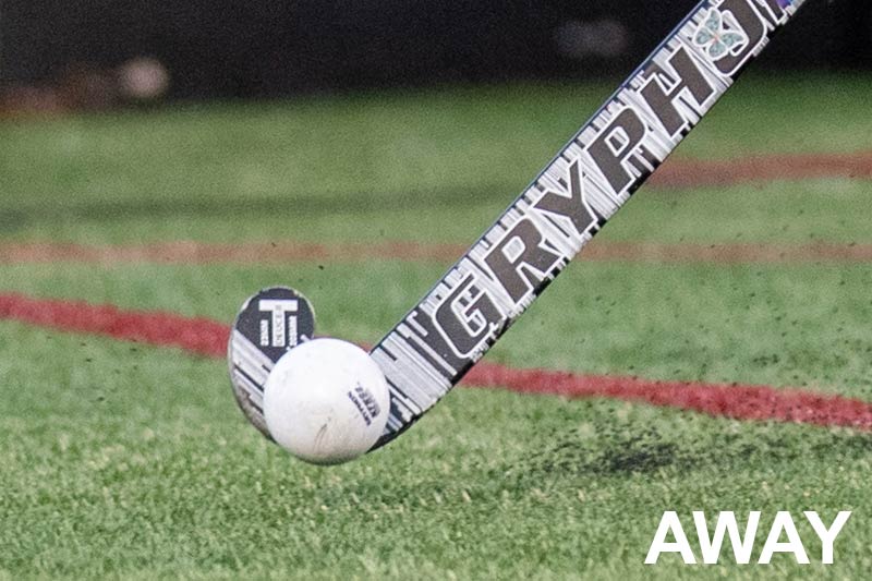 Field Hockey Stick and Ball with text AWAY.